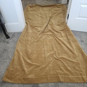 Tan Velvet Fabric Curtains. 8 Panels 96by49